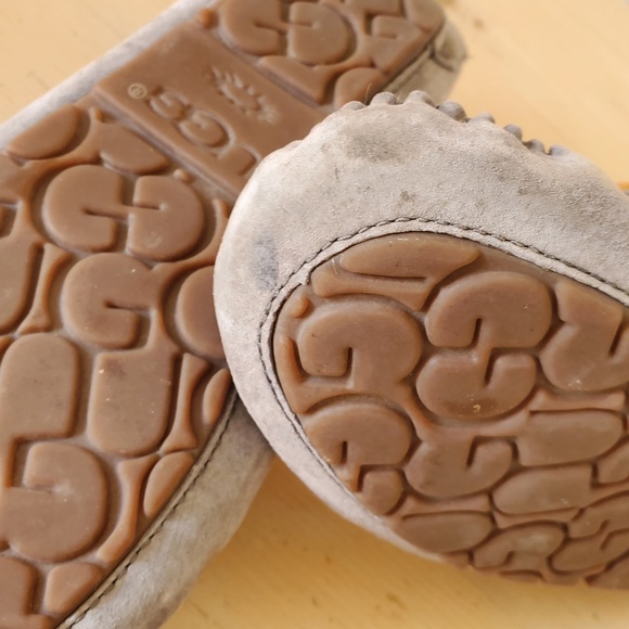 UGG Dakota Moccasin Slippers In Grey Suede & Sherpa Lined Women's Size 6 - Picture 4 of 6